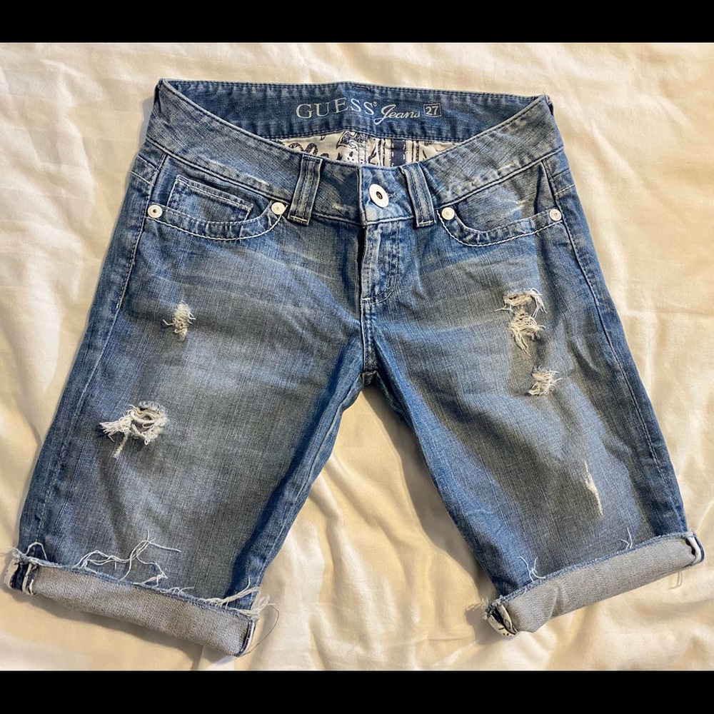 Guess Jeans Long Jean Shorts - super flattering